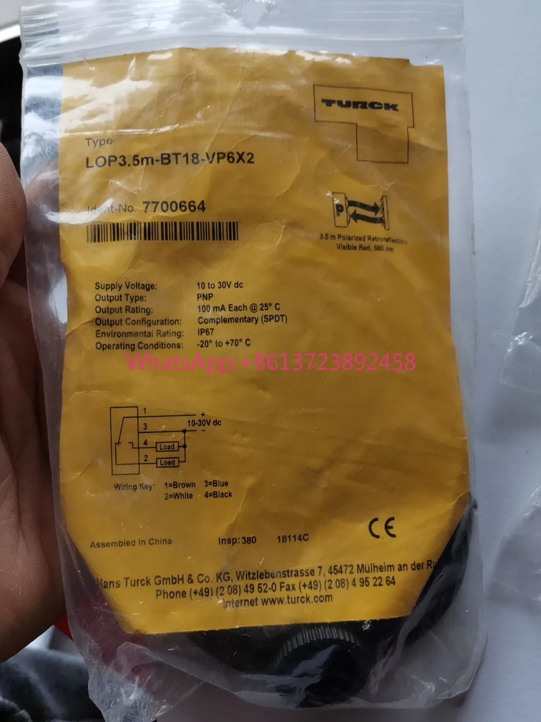 

TURCK photoelectric sensor LOP3.5m-BT18-VP6X high quality