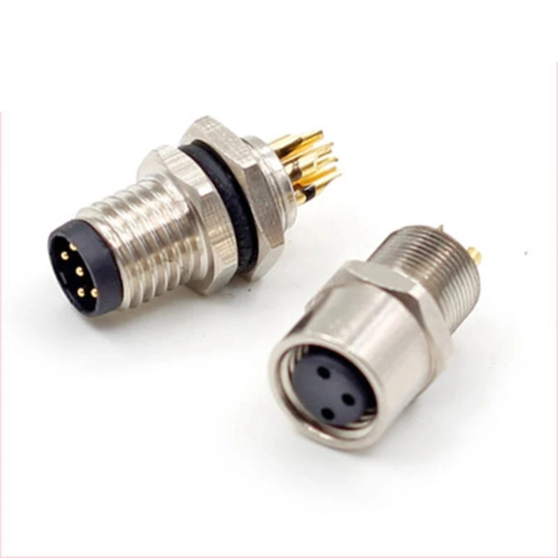 M8 3P 4P 5P 6P 8 Pin Waterproof IP67 Aviation Male Female Fixed Socket Front Panel Rear Panel Lnstall Cable Welding Connector