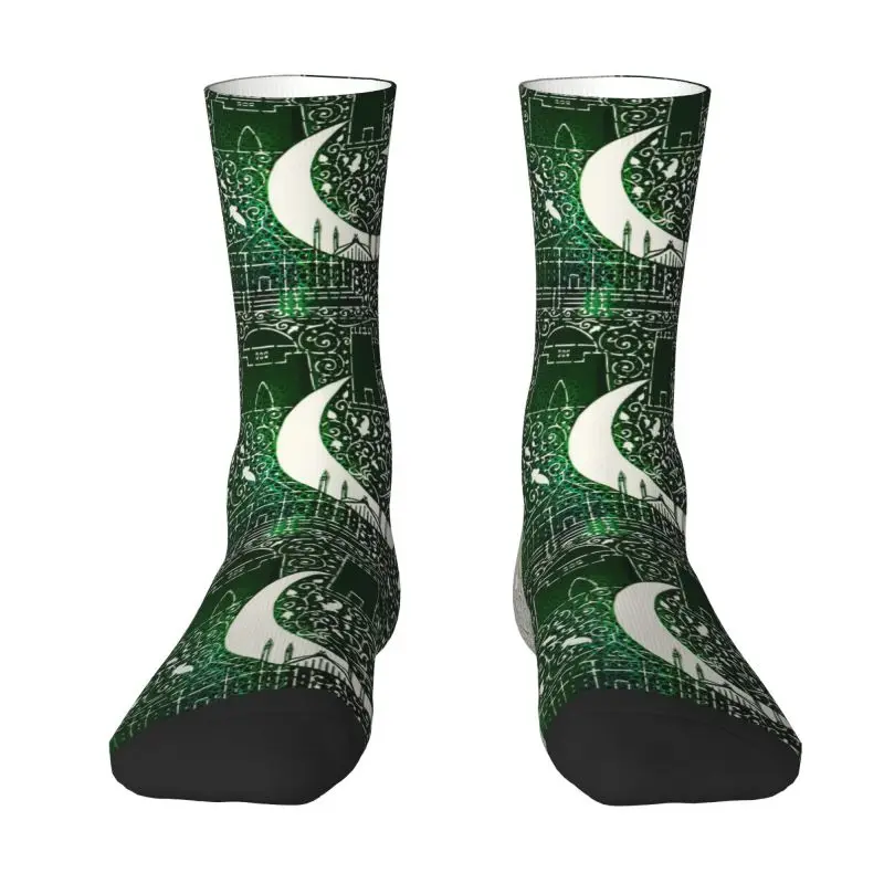 

Cute Pakistan Flag Socks Women Men Warm 3D Printed Basketball Sports Crew Socks