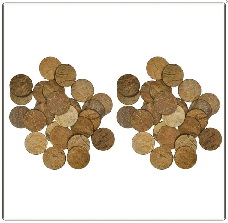

50 gold colored Round Coconut Fish Tank decorations moss shells And Artificial Trees For Landscaping And Miniature gardening