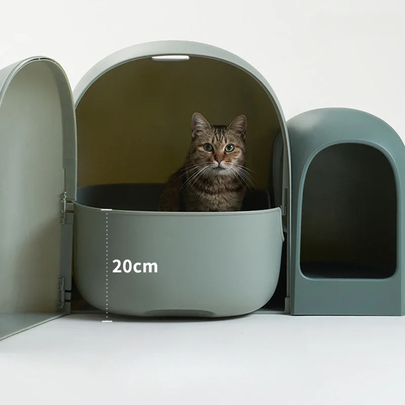 Fully Enclosed Extra Large Cat Litter Box Anti-odor Cat Toilet Simple Style Cat Litter Box Pet Supplies Eco-friendly Material