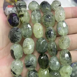 Natural Crystal Prehnite Conformal Section Irregular Faceted Loose For Jewelry Making DIY Necklace Bracelet 15''12-16mm