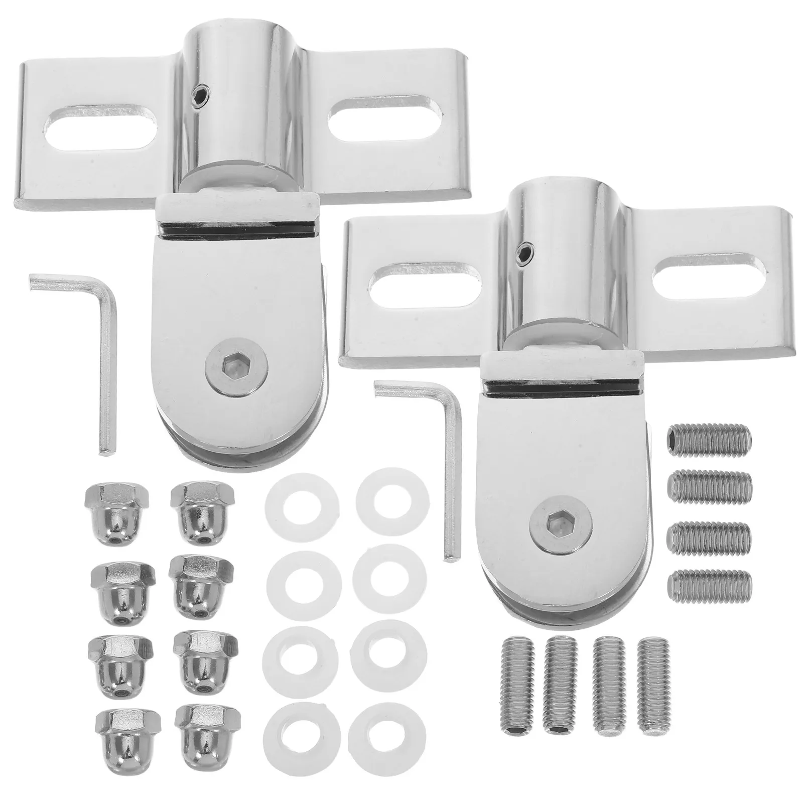 

2Set Frameless Glass Door Hinges Smooth Operation Durable Construction Modern Minimalist Design Bathroom Fittings