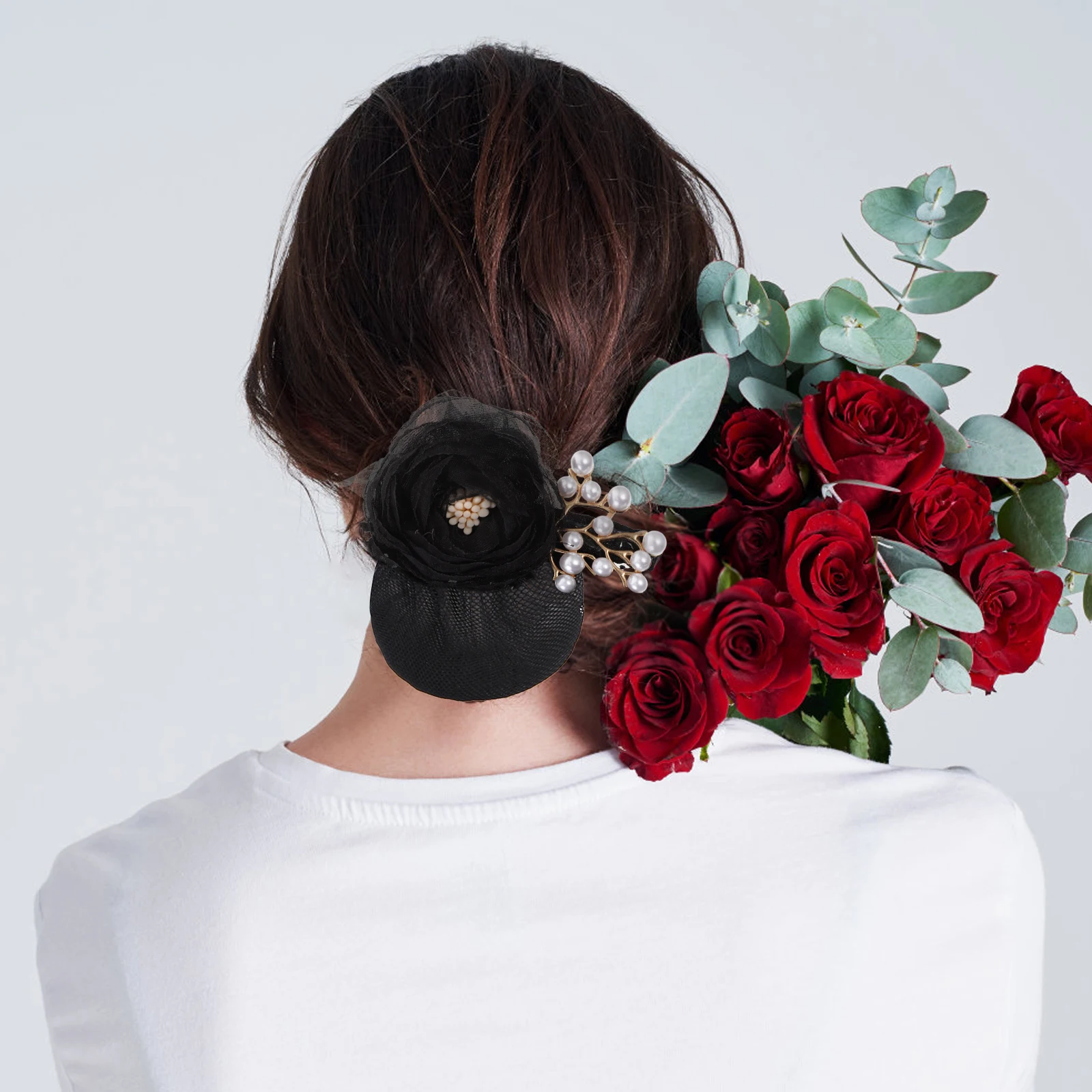 

Flower Net Hair Bun Cover Red Coarse Mesh Women Hairnets Dance Buns Nurse Practical Easy Comfortable Design Matching Outfits