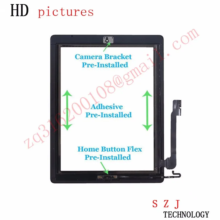 New Touch Screen For iPad 3 4 iPad3 iPad4 A1416 A1430 A1403 A1458 A1459 A1460 LCD Outer Digitizer Sensor Glass Panel Replacement