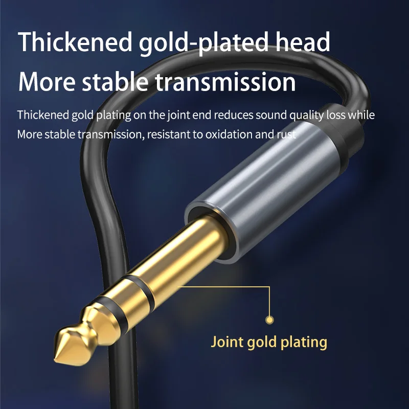 Aux Guitar Cable Jack 6.5 mm to 6.5 mm Audio Cable for Guitar Mixer Speaker Stereo Jack 6.35mm Aux Cable 1m 3m 5m