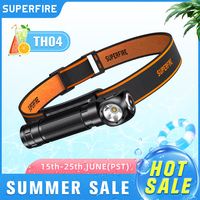 SUPERFIRE TH04 Headlamp Type C Rechargeable Headlight Led Head Flashlight Indicator With Magnet Tail Outdoor Camping Lantern