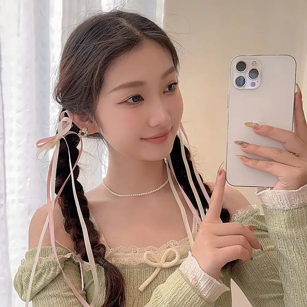 กิ๊บติดผมผ้าซาตินริบบิ้นติดผมผูกโบว์บัลเล่ต์น่ารัก1คู่กิ๊บติดผมลูกไม้กิ๊บติดผมผ้าซาตินผู้หญิงหญิงสาว