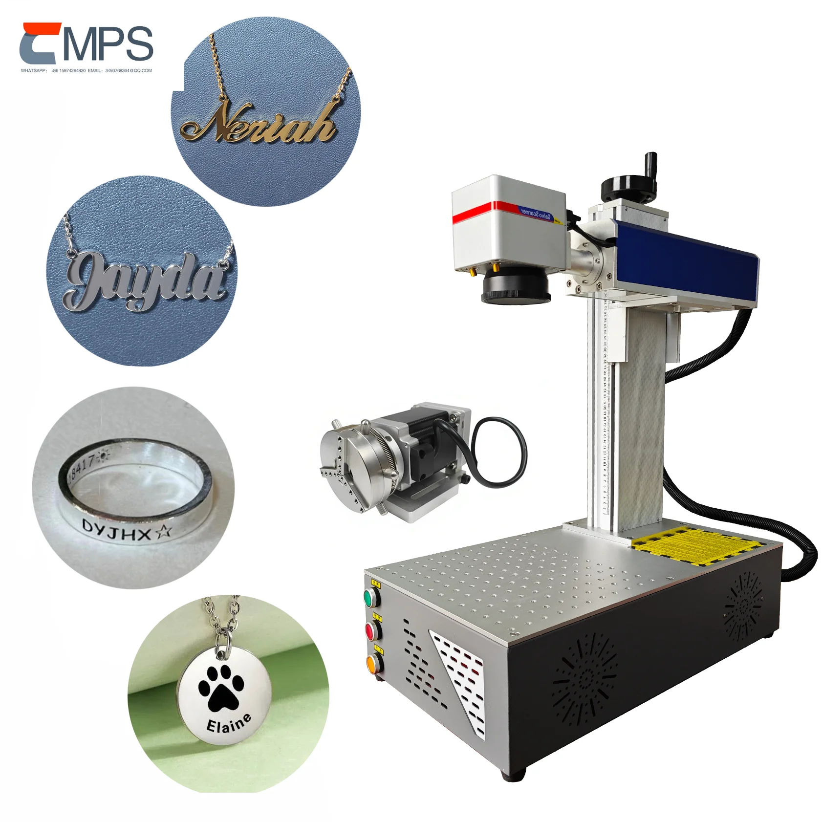 Etiqueta anillo pulsera grabado pequeña empresa letra colgante corte incluyendo eje de rotación D60 joyería máquina de marcado láser