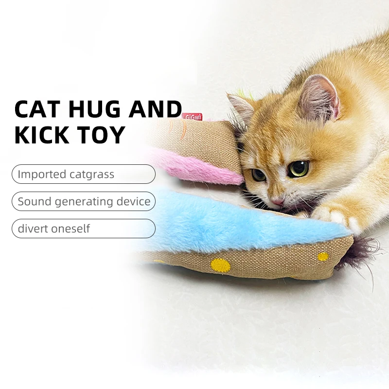 GiGwi Cats Toys Cuddle Kick Series Bite Resistance Cat Gnaw Toy Interactive Pets Molars Plush Toys Cat Accessories Cat Product