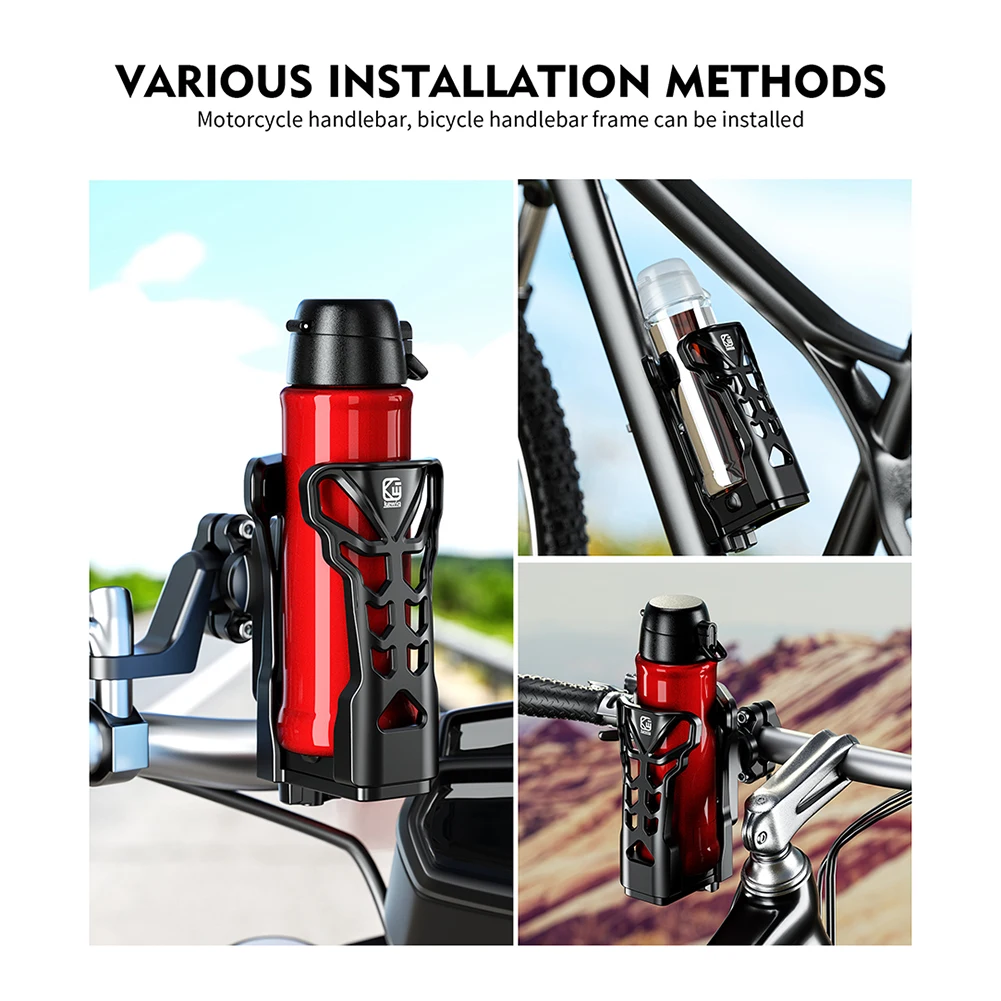 ATV Dirt Bike Water Bottle Mount Adjustable Cup Stand Bike Handlebar Drink Cup Holder with LED Light for Motorcycle Scooter Bike