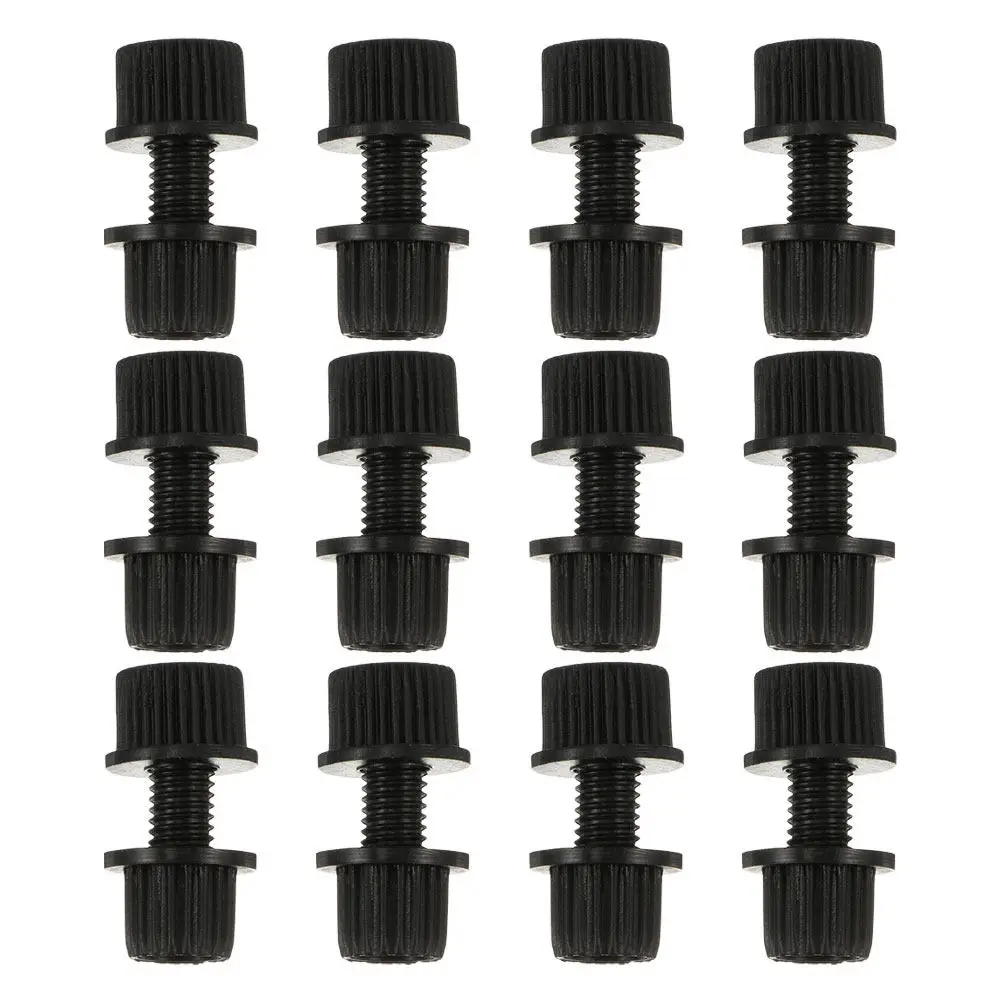 12Pcs Motorcycle License Plate Screws Black Nylon Weather Resistant Quick Install Security Fasteners Number Plate Mounting