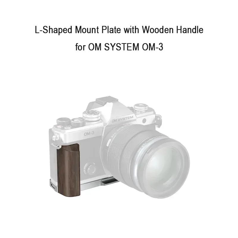 NEW For SmallRig 5563 OM-3 L-Shaped Aluminum Alloy Mount Plate with Wooden Handle and Built-in Arca- Quick Release 62g