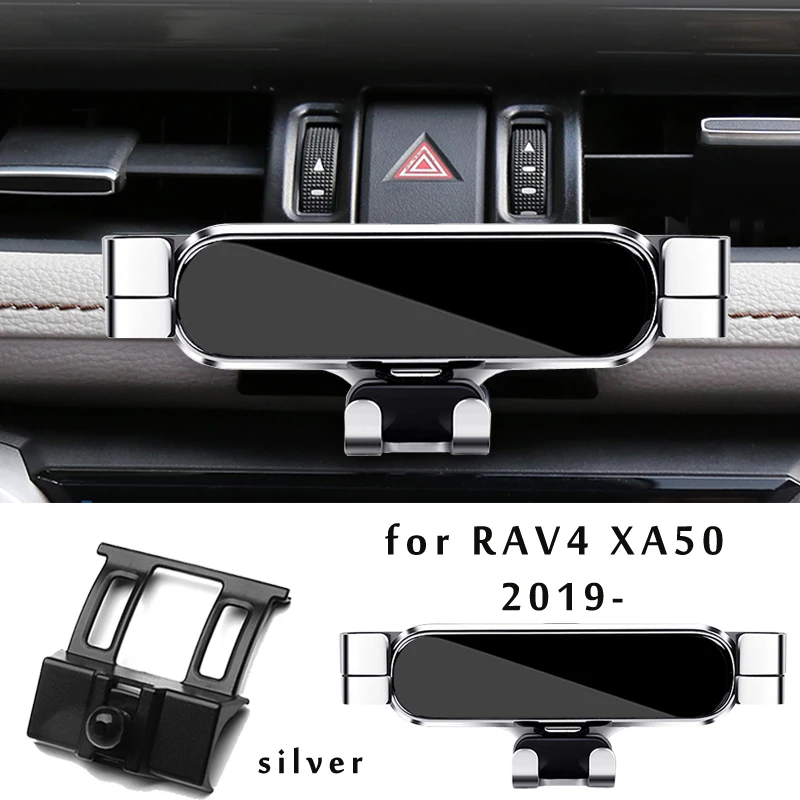 Car Phone Holder For Toyota RAV4 5th XA40 XA50 2017 2019 2021 2022 GPS Stand Rotatable Support Mobile Accessories
