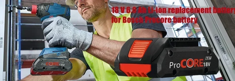 Verbesserter 18V 6,0Ah Kleiner und Leichter Li-Ionen-Akku für Procore 1600A016GB für Bosch 18V Max Kabelloses Elektrowerkzeug-Bohrer-Set – Detail 1