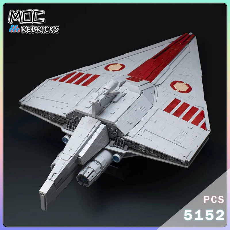 Film Fiksi Ilmiah MOC UCCS Acclamator-Kelas Pesawat Ruang Angkasa Blok Bangunan Serangan Militer Penjelajah Model Batu Bata DIY Mainan Hadiah Natal