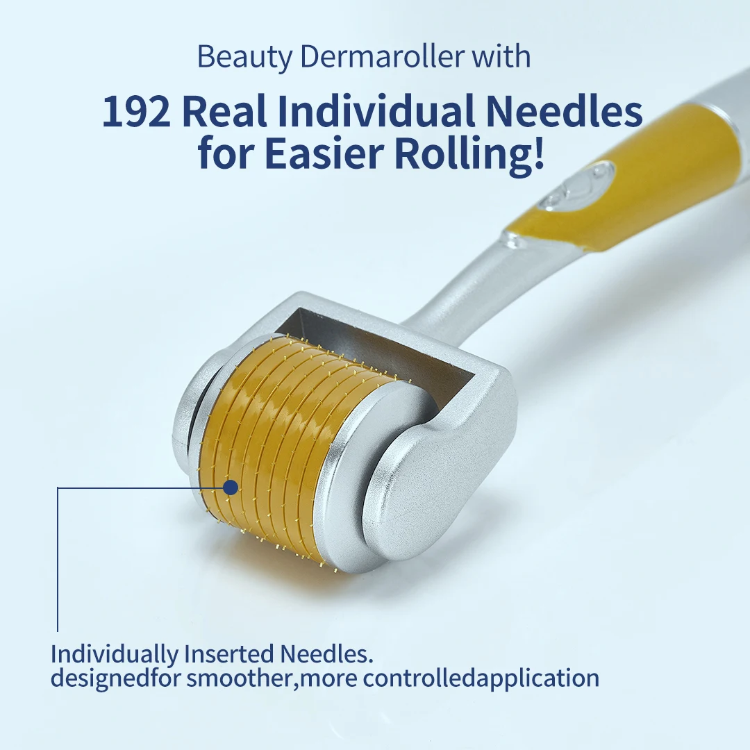 198 Microneedle Roller for Face, Beard, Hair and Body Care, Needle Length 0.25mm, Microneedle Stamp Beauty Device view 2
