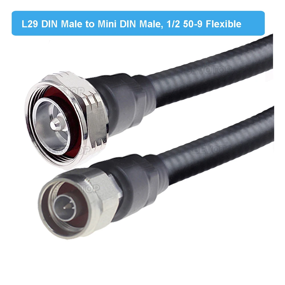 7/16 L29 DIN Male to N Male Plug Connector 1/2 50-9 Super Flexible Feeder Line RF Coaxial Cable Pigtail Extension Cord Jumper