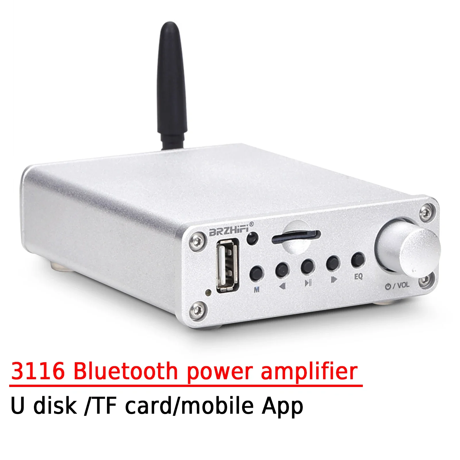 

AMXEKR-3116 Bluetooth Power Amplifier U Disk /TF Card/lossless Music Playback with Remote Control Mobile App Selection