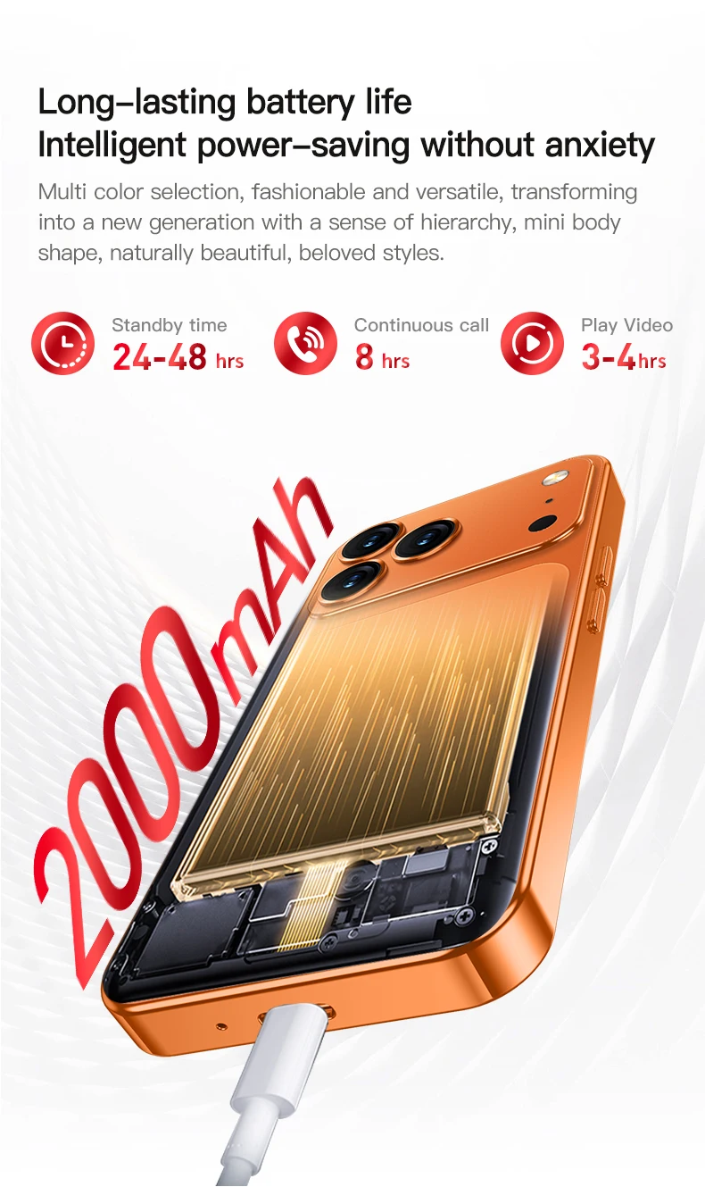 ONEMYTH A19 Pro 3.95" Full Screen 4G LTE Mini Smartphone 2GB RAM 16GB ROM Android 10 Dual SIM 2000mAh Elderly Small Phone