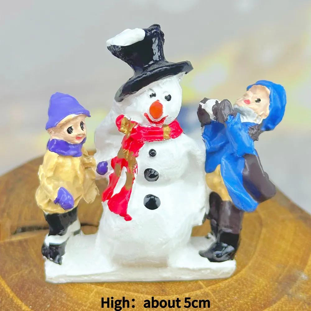 Christmas Snowman & Kids 3D Resin Fridge Magnet Set, Winter Xmas Village Figurine Souvenir, Gift & Collectible