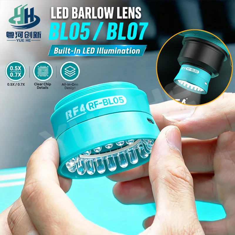 RF4 RF BL05 BL07 Integrated LED Illumination Auxiliary Objective Lens Microscope for PCB Phone Motherboard Repair Micro Tools