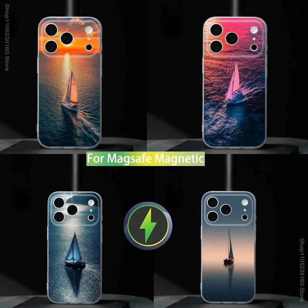 

Yacht Sailing Sunset For iPhone 11,12,13,14,15,16,17,Pro,Max,Plus,Mini,SE4,E Phone Case With Magsafe Wireless