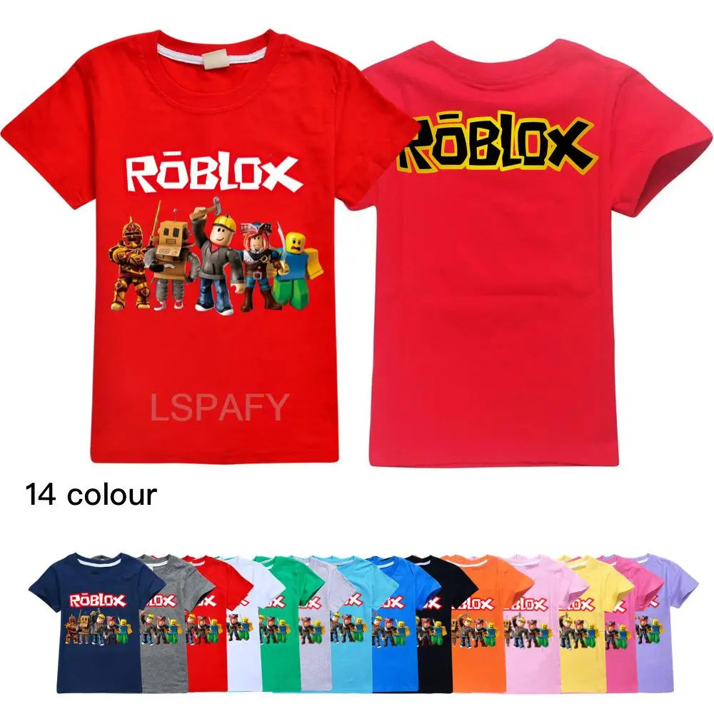 ROBLOX dziecięce koszule na co dzień moda dziecięca ROBLOX T Shirt bawełniane koszulki z krótkim rękawem dziecięca koszulka z motywem kreskówkowym