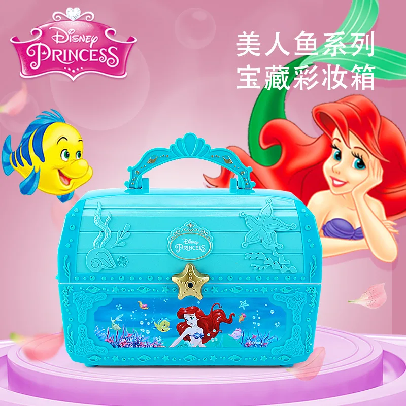 Disney girls mermaid princess elsa Cosmetics real Make up set polish Beauty makeup box con scatola originale regalo di natale per bambini