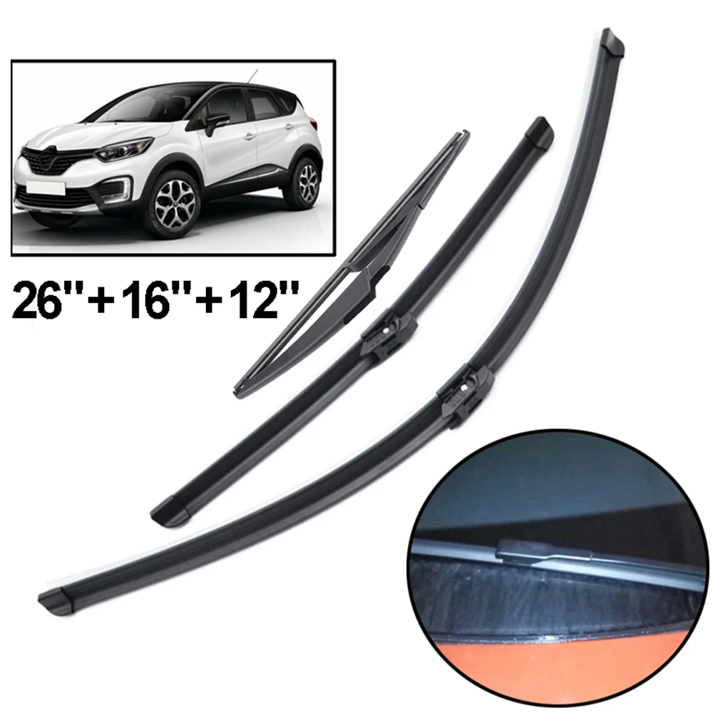 3Pcs Front Rear Tailgate Windscreen Wiper Blades Set For Renault Captur Kaptur 2020 2019 2018 2017 2016 26\