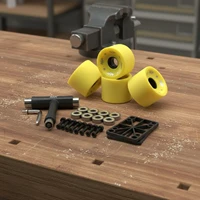Longboard Wheel Set High Rebound Skateboard Wheels and Bearings Longboard Wheel Kit Shock Absorption Sports Gear Even Rolling 3
