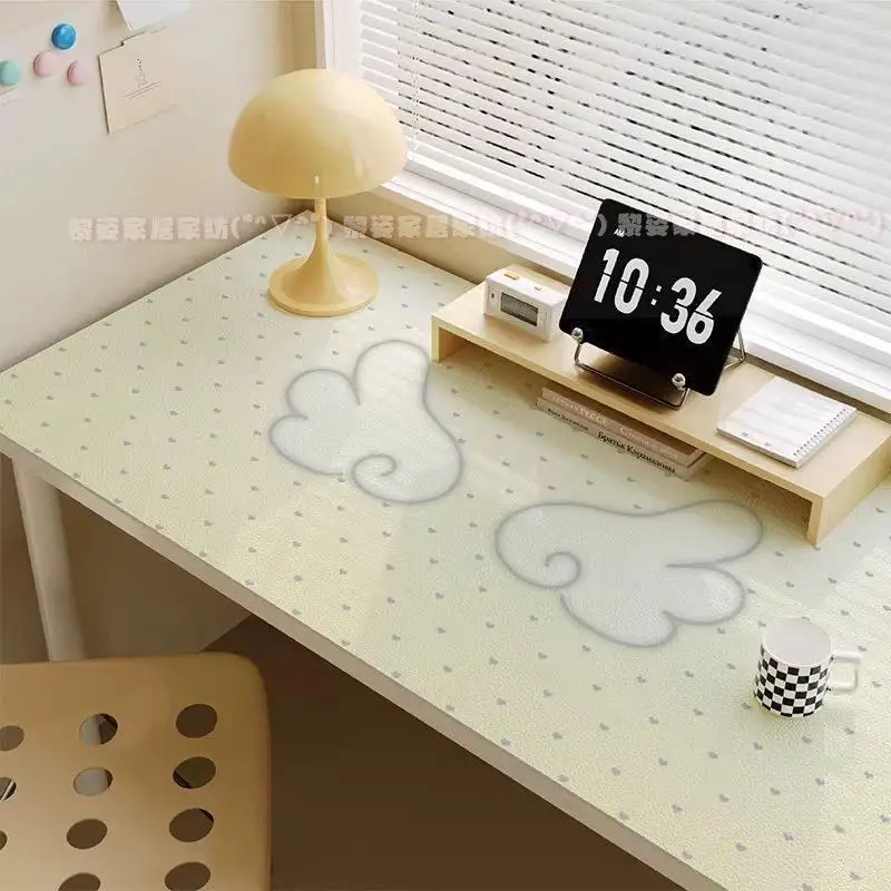 Korean Ins Angel Wing  Dots PU Leather Mouse Mat Non-Slip Large Samll Mouse Pad Game Office Smooth Desk Pad Laptop Keyboard Pad