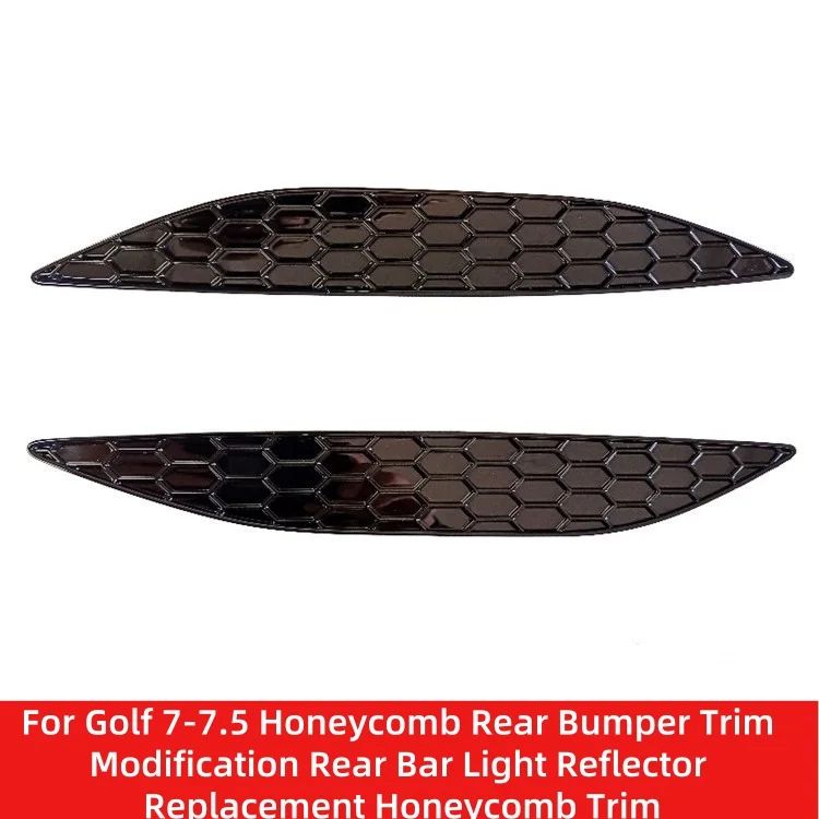 1 Pair Car Rear Bumper Reflector Cover Trim for VW Golf MK6 7-7.5 8 GTI GTD R R-Line Insert Set Honeycomb Decorative Panel Parts