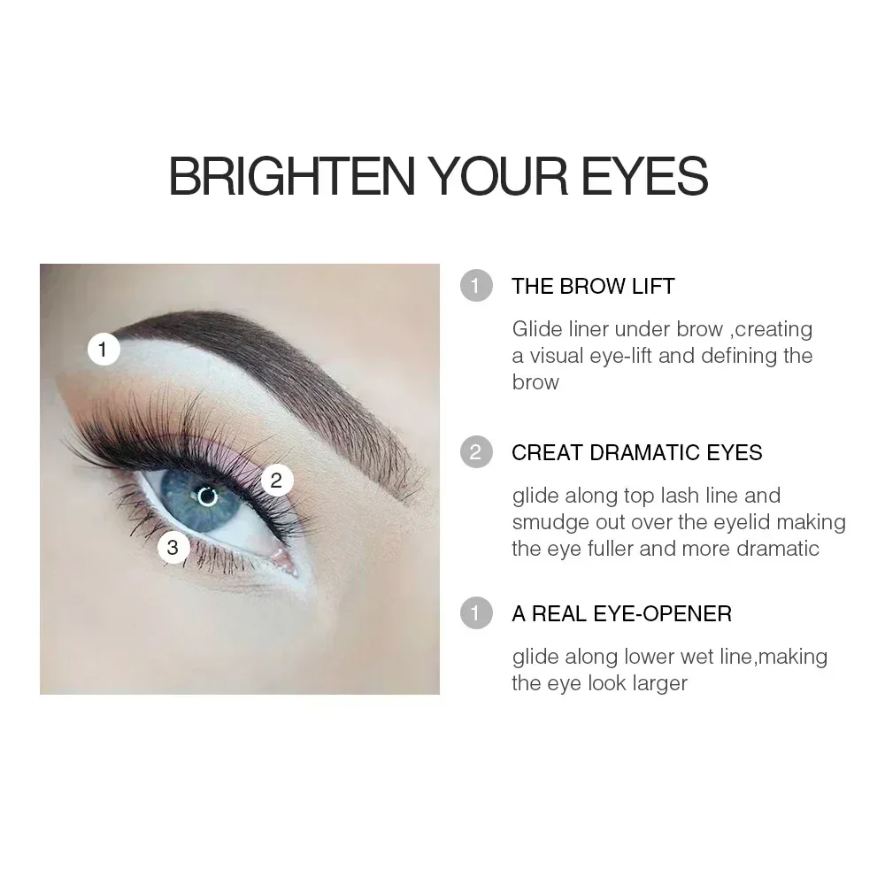 1PC Weißer Eyeliner Make-Up Dauerhaft Glatter Matt Eyeliner PencilEasy Zu Tragen Augen Aufheller Wasserdicht Fashion Eyes Liner Pencils_voghion.com