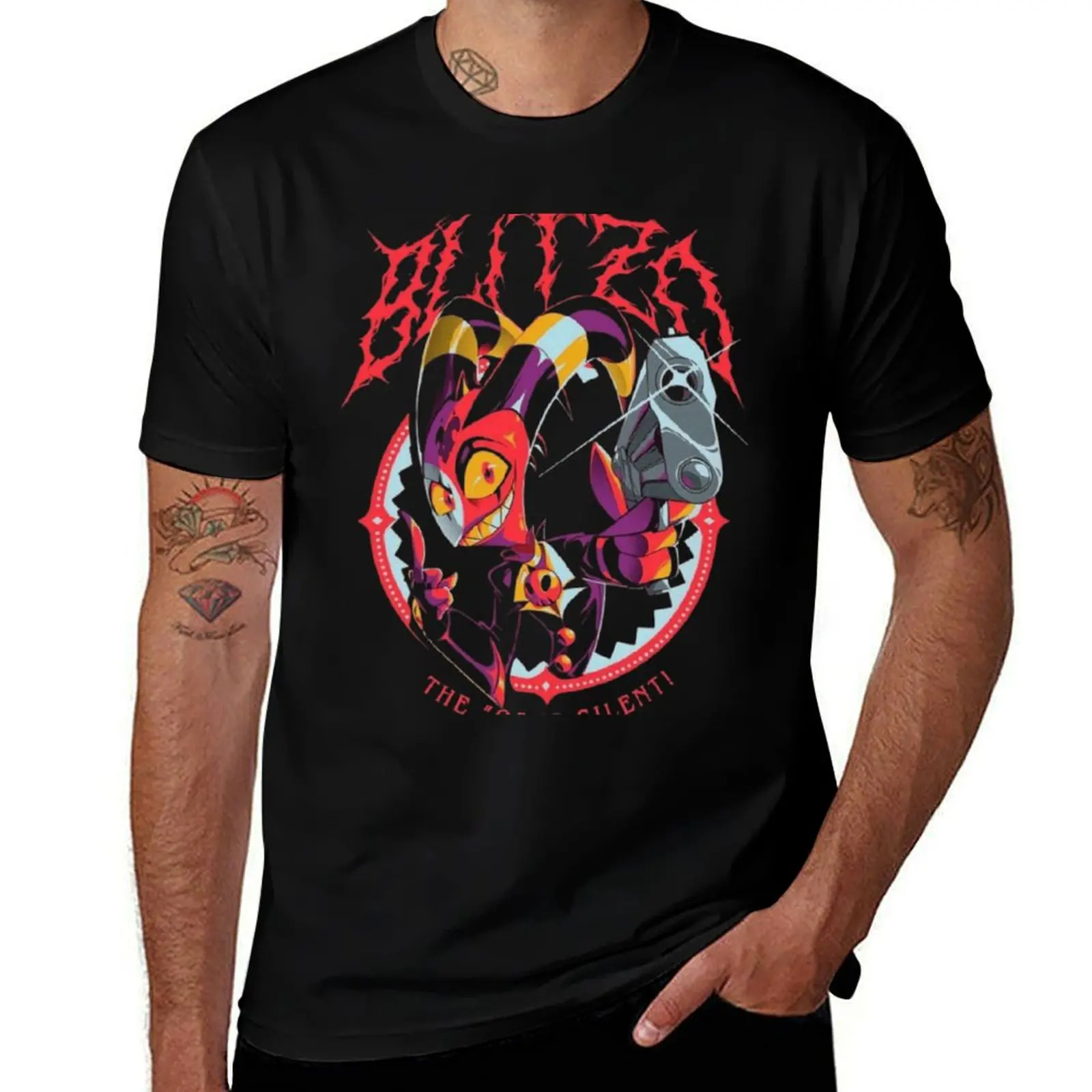 

Helluva Boss Blitzo the O Is Silent T-Shirt cotton t shirts high quality man t shirt luxury