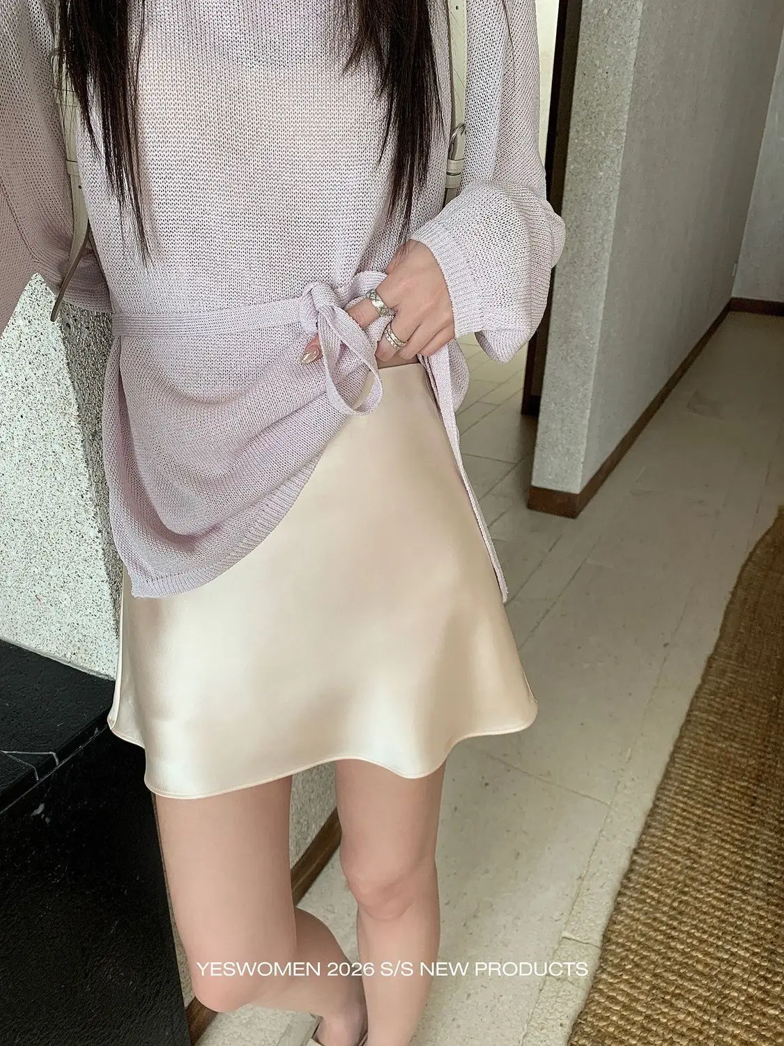 

Gagarich 2026 Korean Polka Dot Brownie Summer New Black Brown French A-line Satin Polka Dot Midi Skirt Women Fashion Skirts