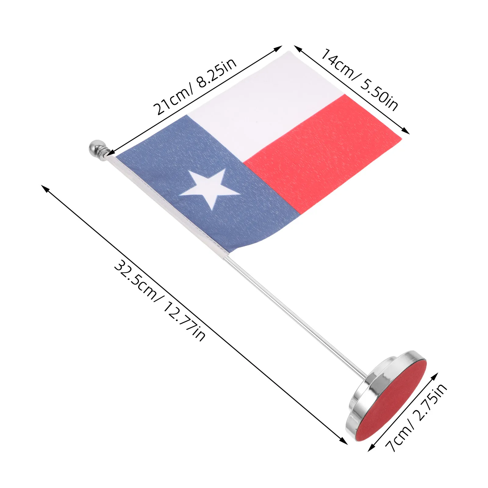 Texas Desk Flag Miniature Desktop Decor with Stable Base and Detachable Pole for Office Meeting Events