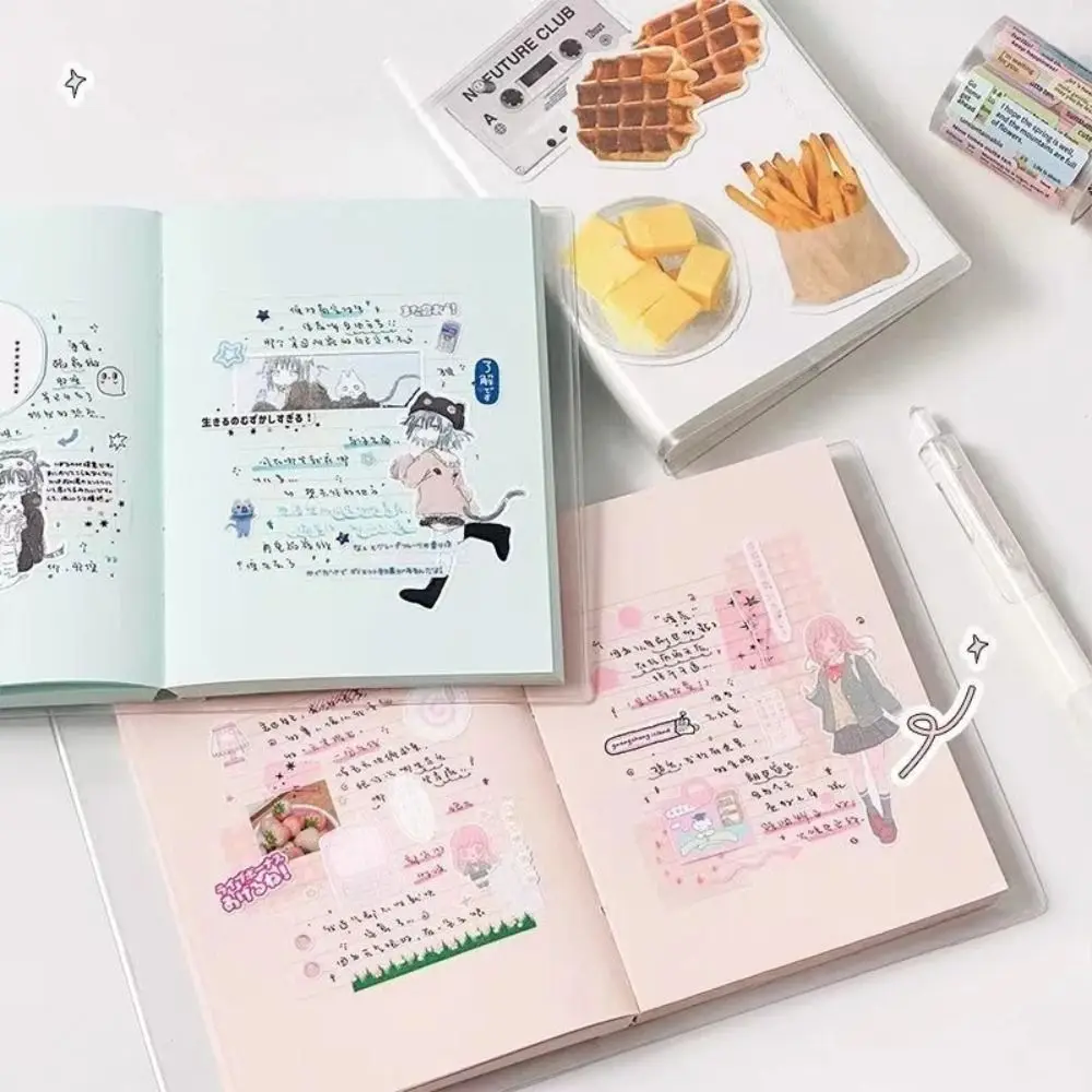 Practical Colorful Ins Pocket Notebook Thicken Transparent Cover A6 Notepad High Appearance Cute Small Daily Planner College