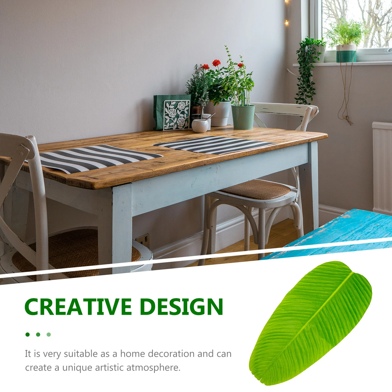 

5 pcs Simulation Banana Leaf Placemat Heat Resistant Coaster Anti Slip Cup Mat For Home Bar Restaurant Leaf Shaped Table Mat