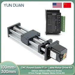 Nema23 Motor Linear Rail Table Kit Motorized Ball Screw Module Sliding Table Motion Stage Single Axis Robot SFU1605 CNC XYZ Axis