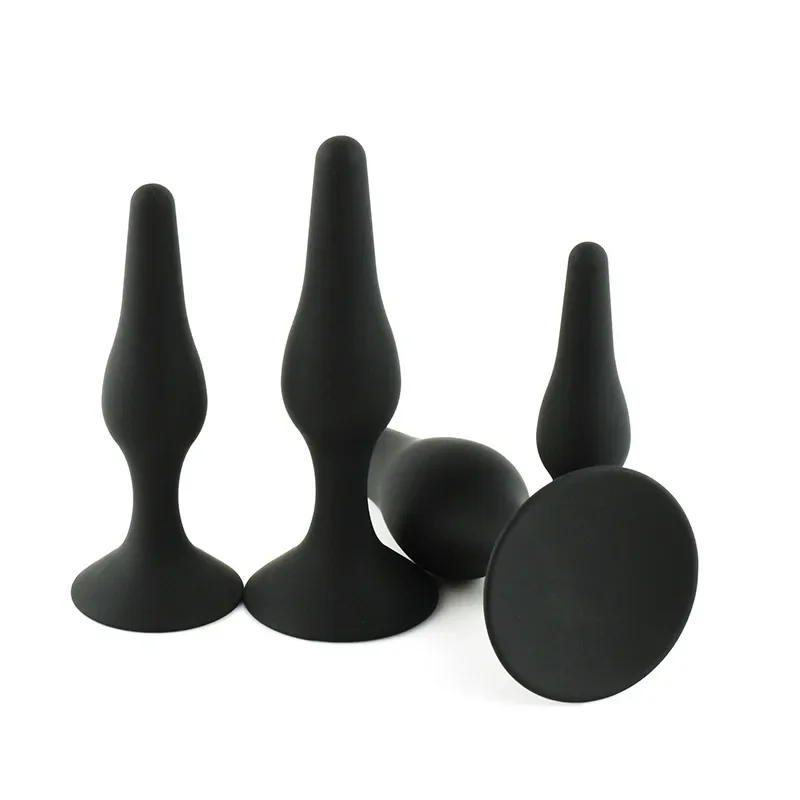 

Soft Silicone Dildo anal plugs butt plug unisex sexy stopper 4 different sizes adult sex toys for men/women trainer massager