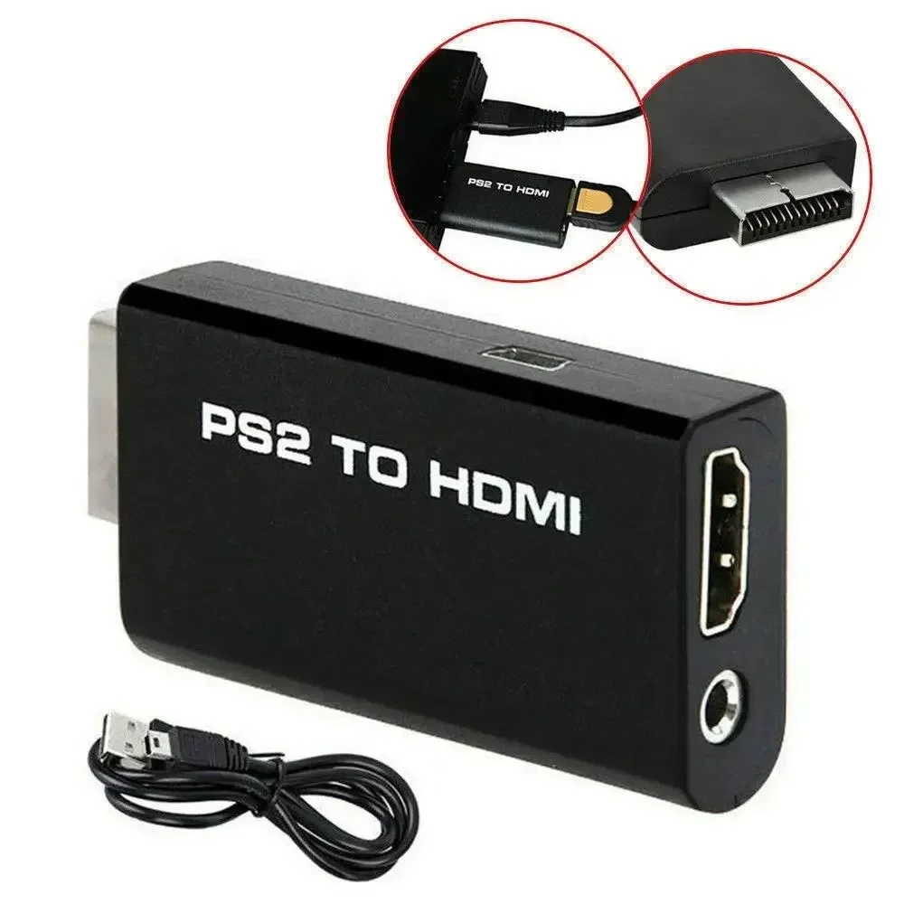 PS2 to HDMI Converter 1080P Full HD Adapter with 3.5mm Audio Output Supports 480i 480p 576i For PlayStation 2 All Modes