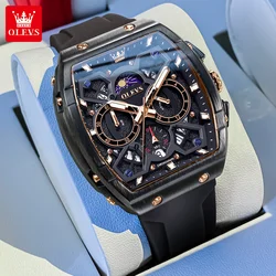 OLEVS 2942 Luxury Chronograph Quartz Watch For Men Date Waterproof Luminous Wristwatch Moonswatch Big Dial Original Man Watches