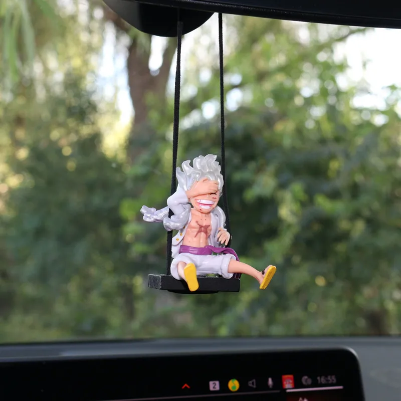 ONE PIECE Anime Car Hanging Ornament Nika Luffy Swing Decor for Rearview Mirror