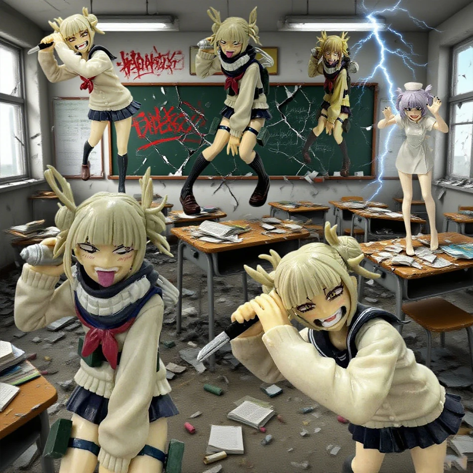 Figurka Himiko Toga z anime My Hero Academia, uroczy strój, wersja bitewna, ozdoba na biurko, model, zabawka, prezent.