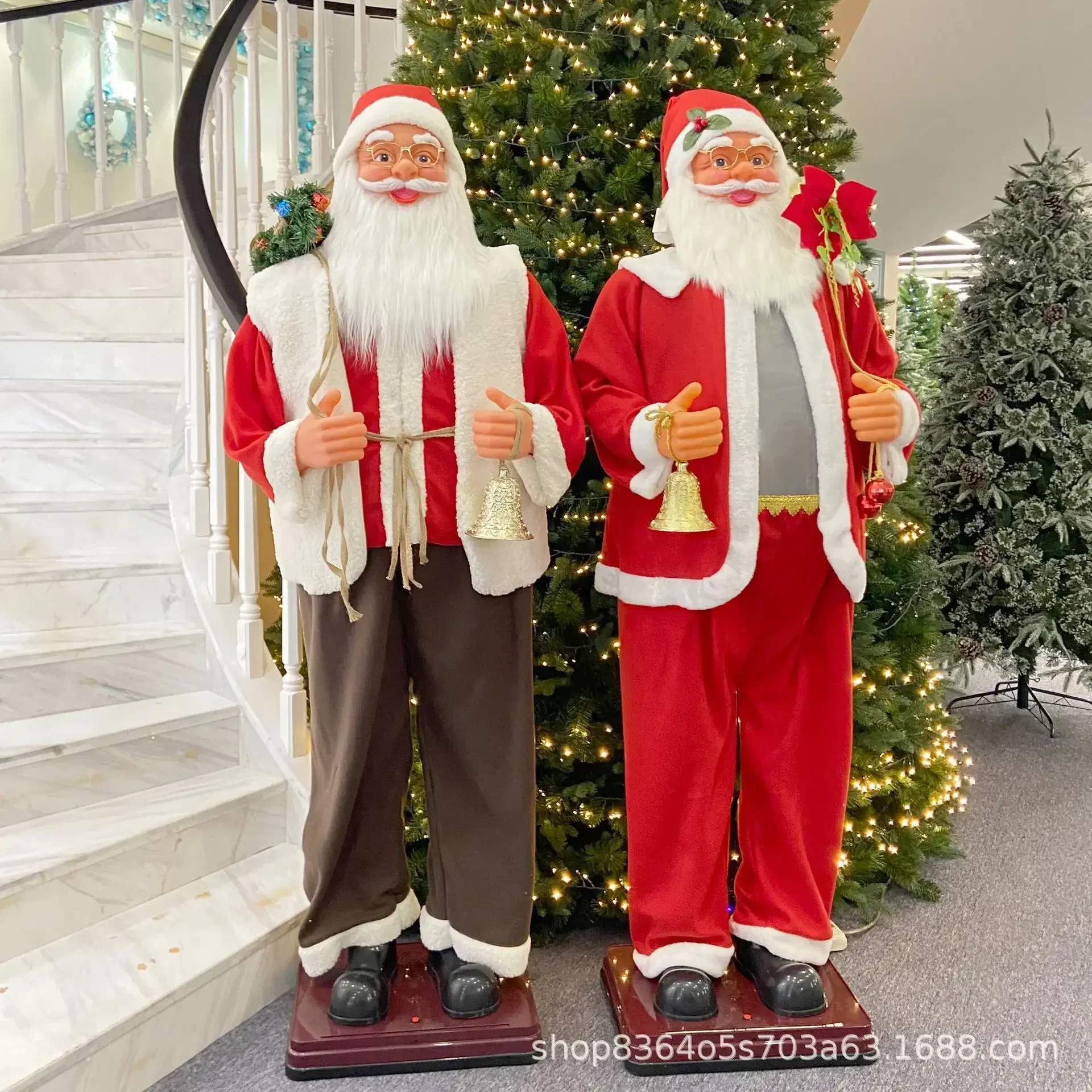 Christmas decoration will sing and dance 1.8 meters Santa Claus Hotel shopping mall welcome Christmas decoration ornament