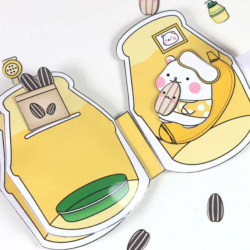 Hamster Theme Reusable Sticker Quiet Book Kids Handmade DIY Educational Decompression Toy