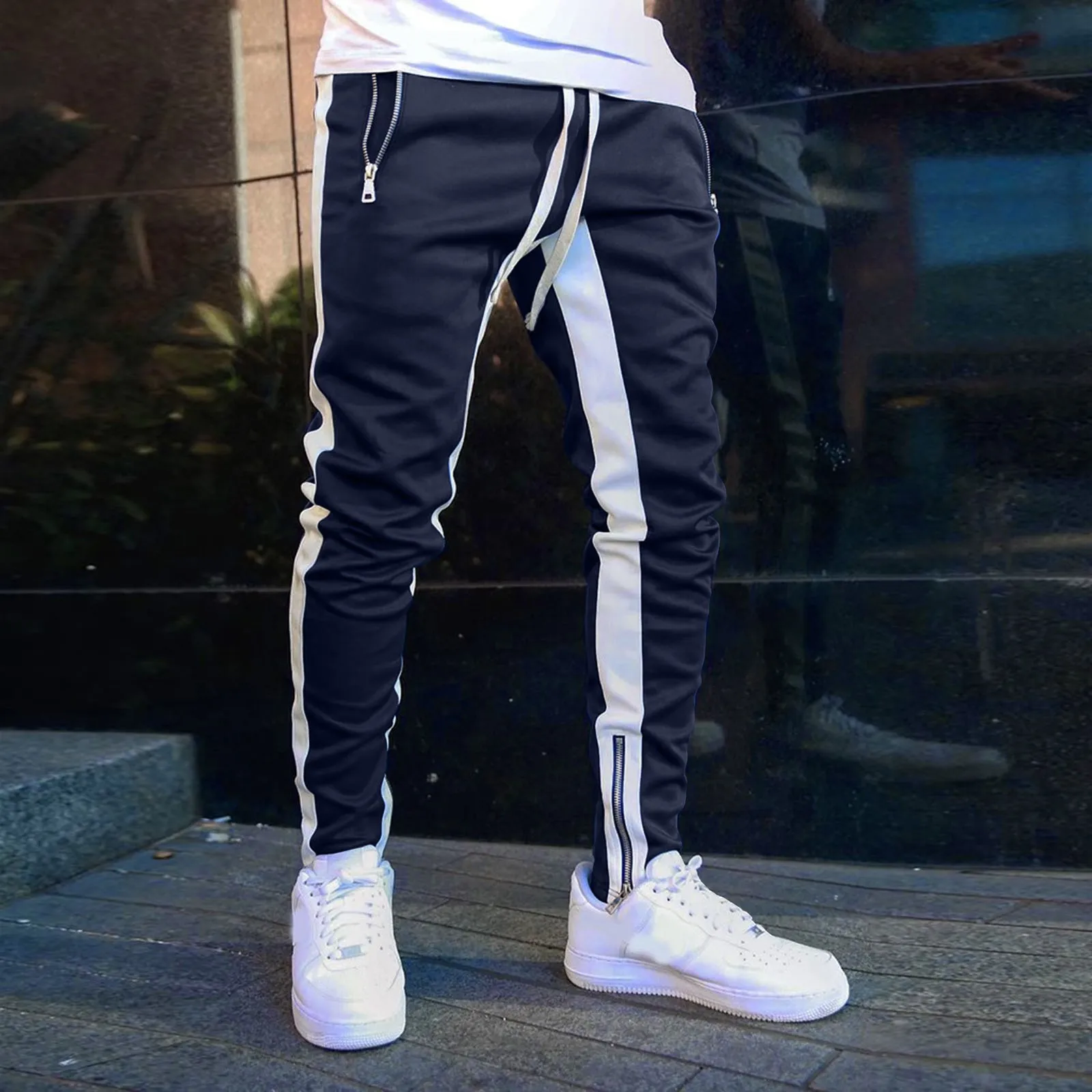 New Men\'s Casual Fashion Pants Streetwear Sportswear Skinny Male Trousers Gyms Tracksuits Bottoms Hip Hop Joggers Sweatpants