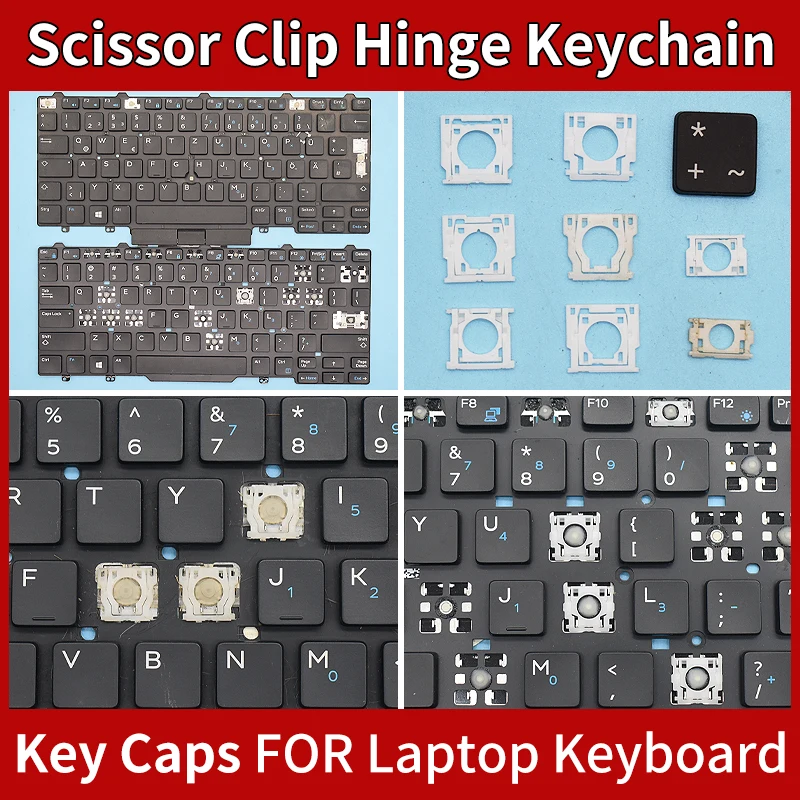 Replacement For DELL Laptop Keyboard Latitude 3340 3350 5480 5490 E3340 E7450 E5450 E7470 E5470 Keycaps Scissor Clip Hinge