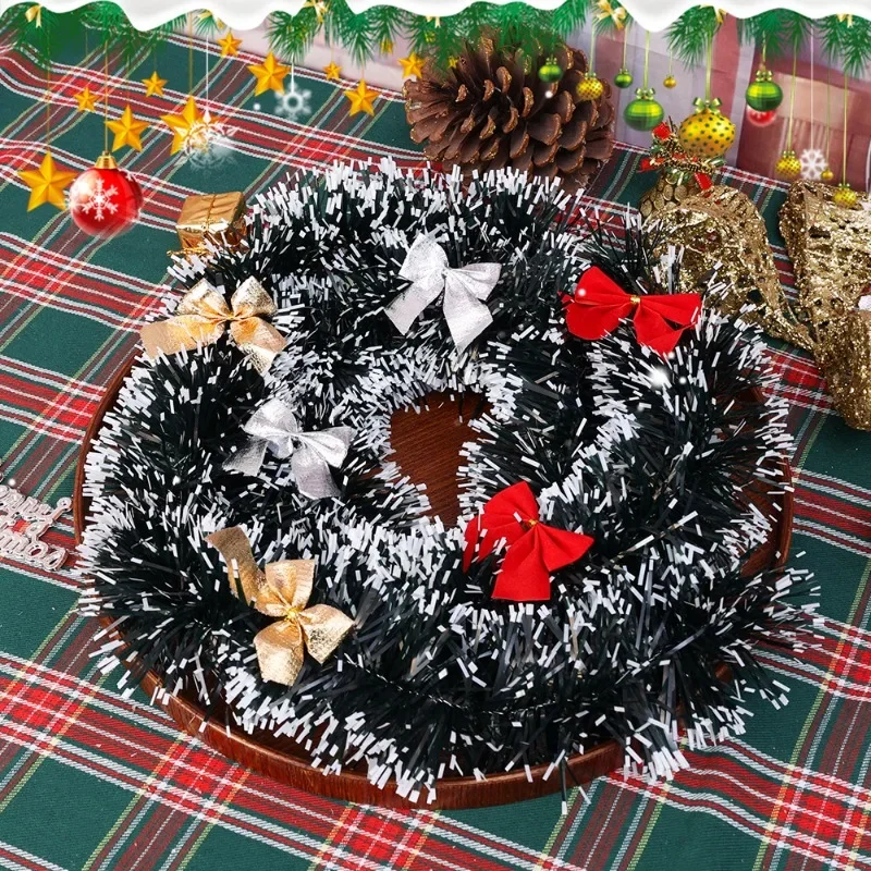 2 m, 10mの緑の杖,クリスマスの弓,花輪のペンダント,結婚式のパーティー,家の装飾のための吊り下げられた緑の杖リボン